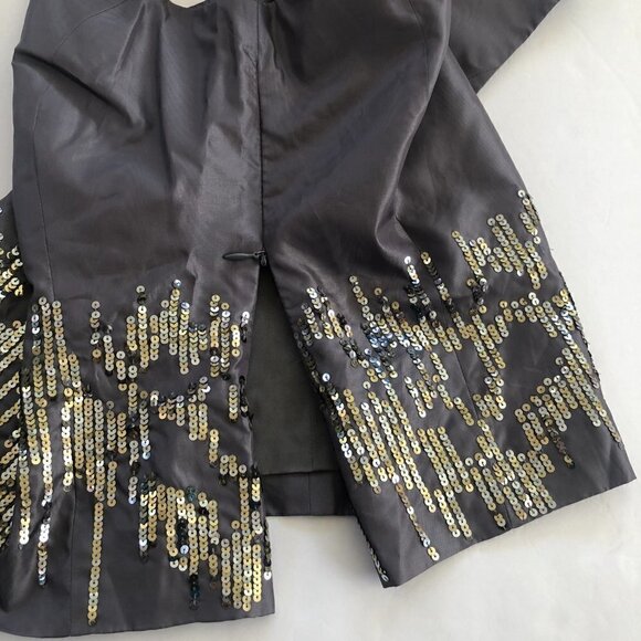 NWT Vintage Laura Ashley Gray Satin Sequined Sleeveless Top Size 4 - Picture 6 of 10